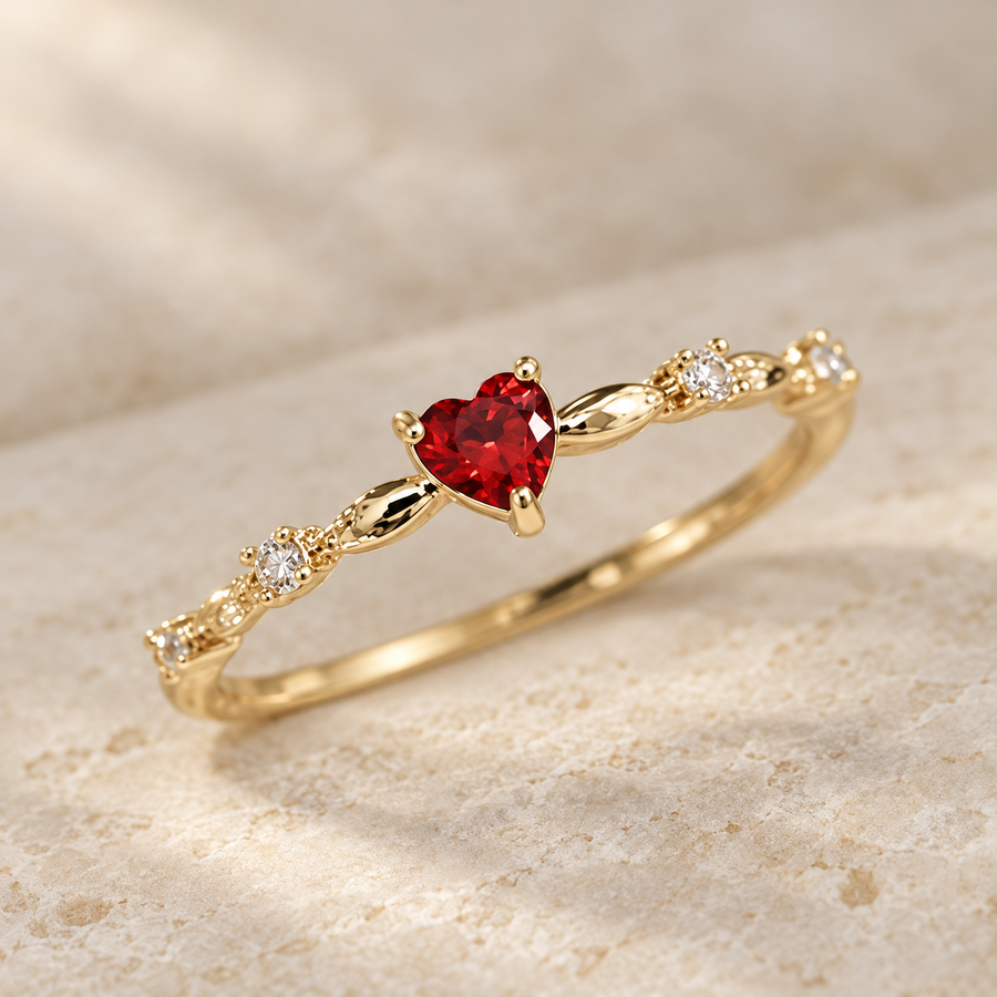 Roselle Heart Ring
