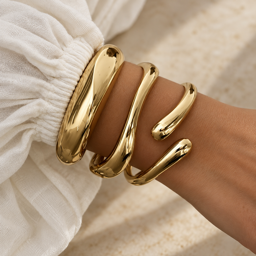 Waveform Sculptural Bangle Set
