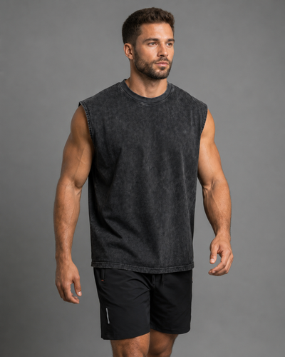 Acid Washed Oversized Cotton Tank
