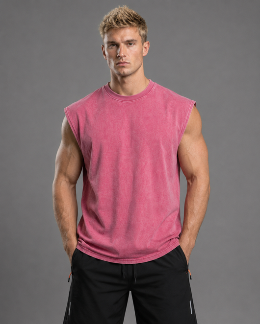 Acid Washed Oversized Cotton Tank