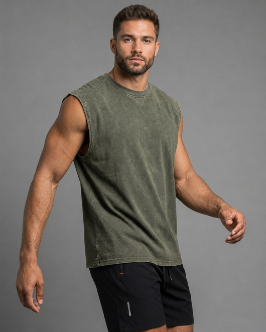 Acid Washed Oversized Cotton Tank