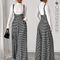 Women's Houndstooth Wide-Leg Jumpsuit