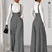 Women's Houndstooth Wide-Leg Jumpsuit