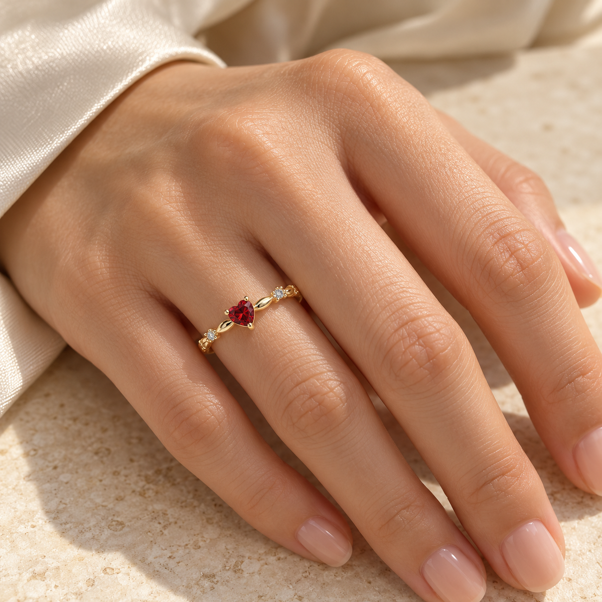 Roselle Heart Ring