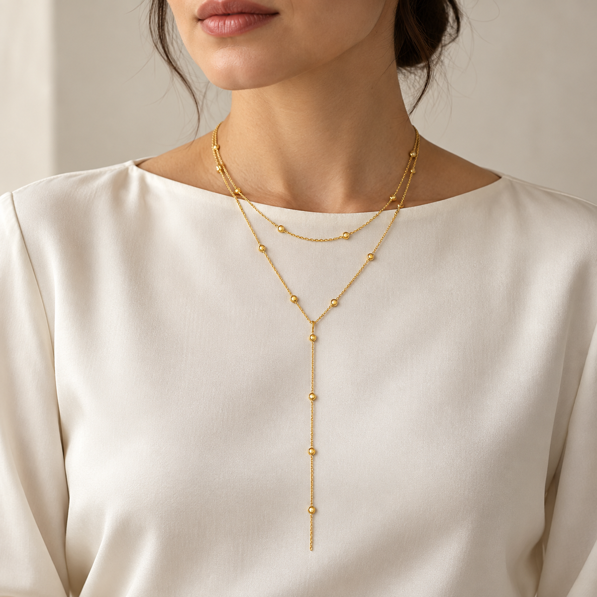 Celeste Layered Lariat Necklace