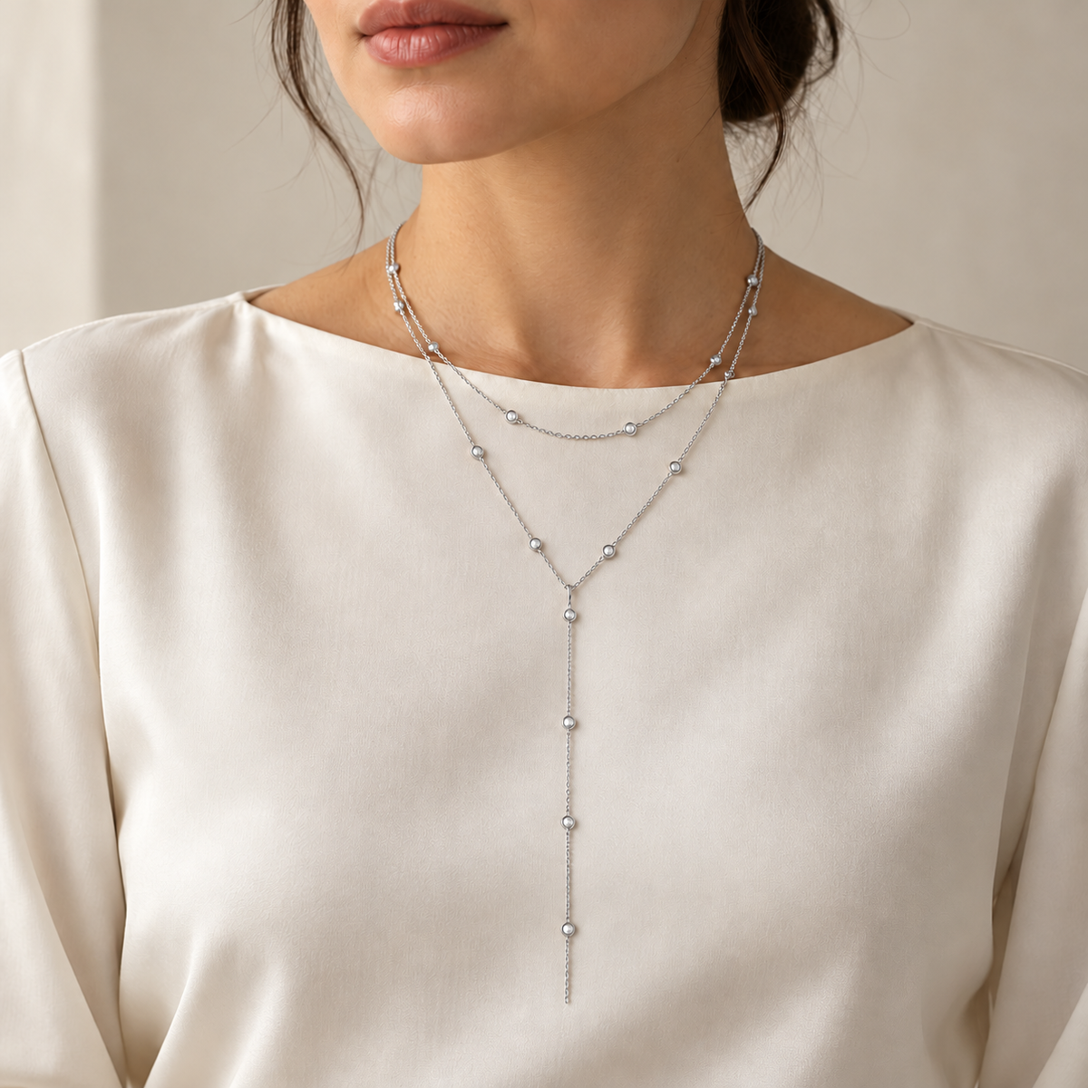 Celeste Layered Lariat Necklace